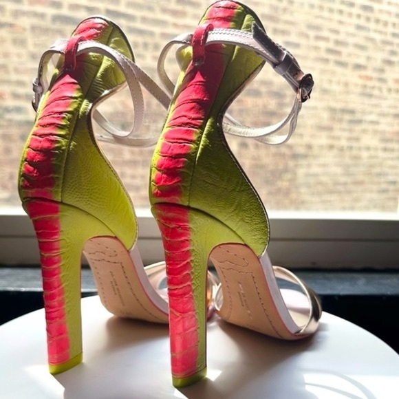 🌺 SOPHIA WEBSTER 👠 Nicole Hot Bubblegum Sandal, Sunny Lime size 38.5 - Picture 10 of 16